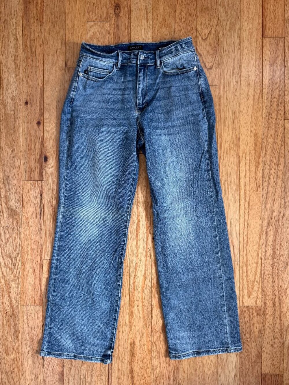 Judy Blue Mid Rise Vintage Wash Wide Leg Jeans Size 14W